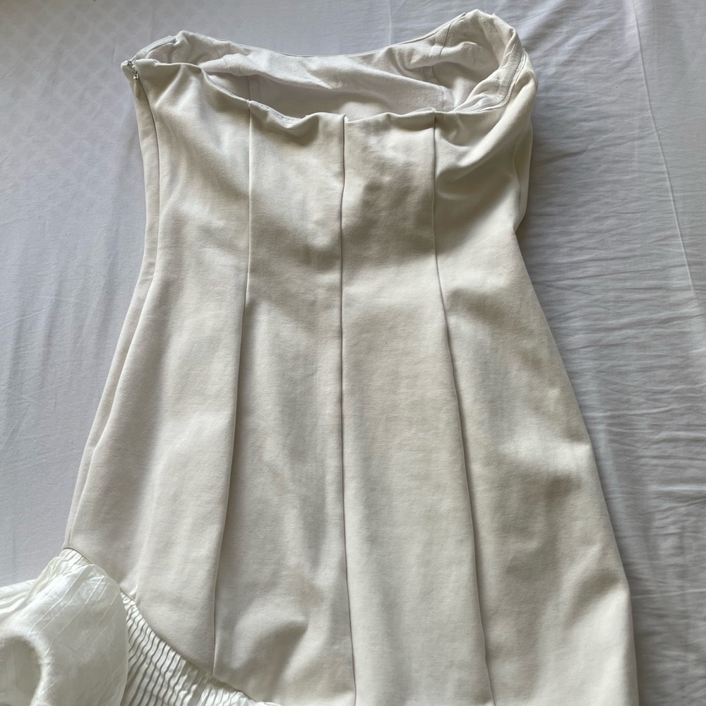 BHLDN White Strapless Ruffled Trumpet Dress - Picture 7 of 14